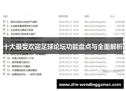 十大最受欢迎足球论坛功能盘点与全面解析 十大最受欢迎足球论坛功能盘点与全面解析